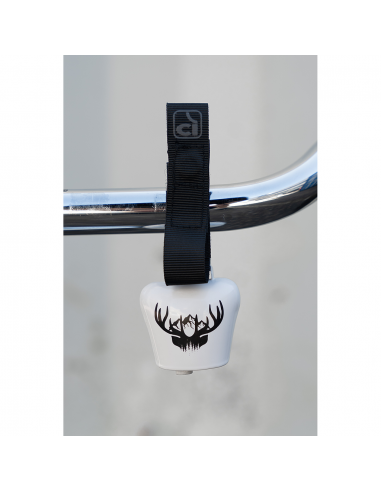 Glocke *Cow Bell* weiss mit Hirsch