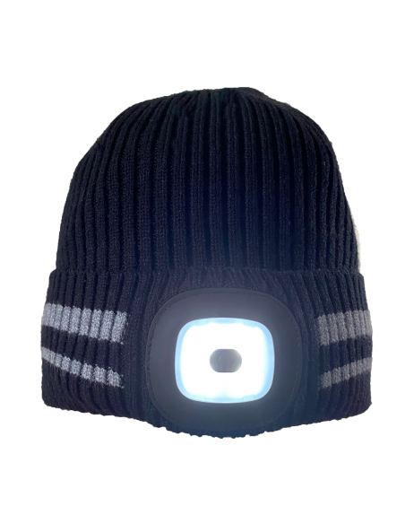 Bonnet d'hiver réfléchissant avec lumière LED
