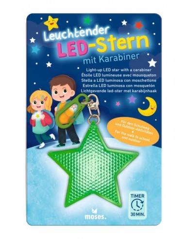 Leuchtender LED-Stern mit Karabiner 6...