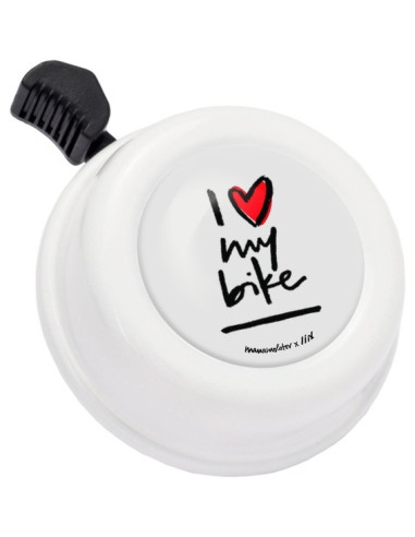 Liix sonnette I LOVE MY BIKE blanc