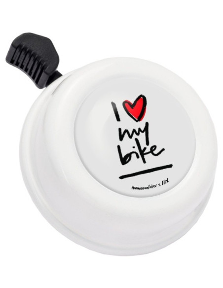 Liix sonnette I LOVE MY BIKE blanc