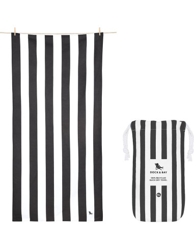 Towel de voyage kamari charcoal large (90 x 160 cm)