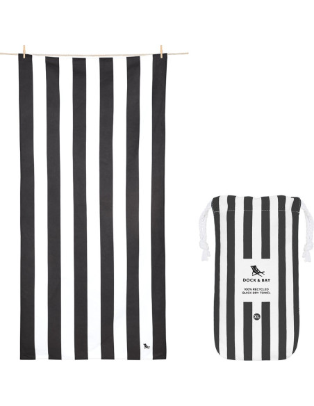 Towel de voyage kamari charcoal large (90 x 160 cm)