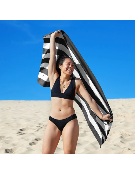 Towel de voyage kamari charcoal large (90 x 160 cm)