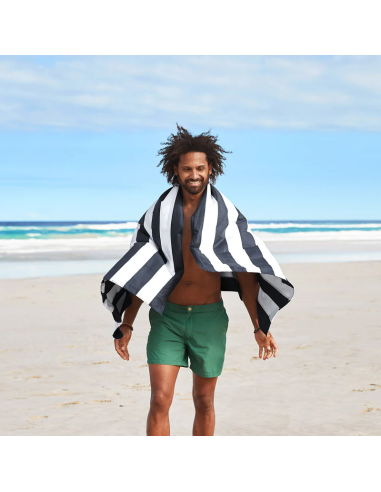 Towel de voyage kamari charcoal large (90 x 160 cm)