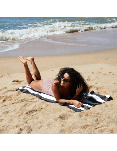 Towel de voyage kamari charcoal large (90 x 160 cm)