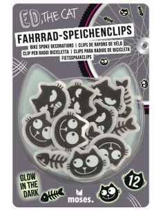 Ed, the Cat Fahrrad-Speichenclips Glow in the dark