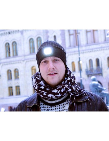 Wintermütze mit LED-Licht, grau