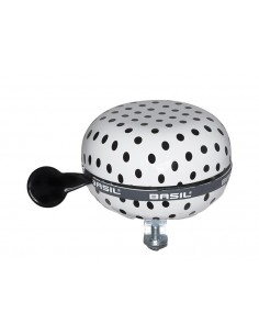 Basil Big Bell Ding Dong Glocke, weiss/schwarze Punkte